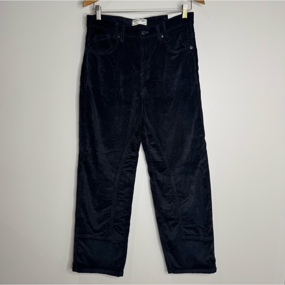 NEW We the Free Risk Taker Black Corduroy Pants Straight Leg High Rise 28